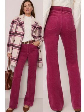 NWT ANN TAYLOR Weekend Collection Boot Corduroy Pant Strawberry Shortcake Size 4